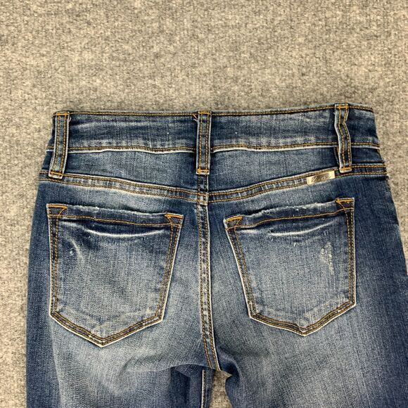 KanCan Jeans Womens 1/24 Denim Skinny Distressed Low Rise Ankle Stretch Pants - Picture 9 of 12